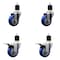 Service Caster 3.5'' SS Blue Poly Swivel 1-7/8'' Expanding Stem Caster Set 2 Total Lock Brakes, 4PK SCC-SSEXTTL20S3514-PPUB-BLU-2-S2-178 - alternate 1